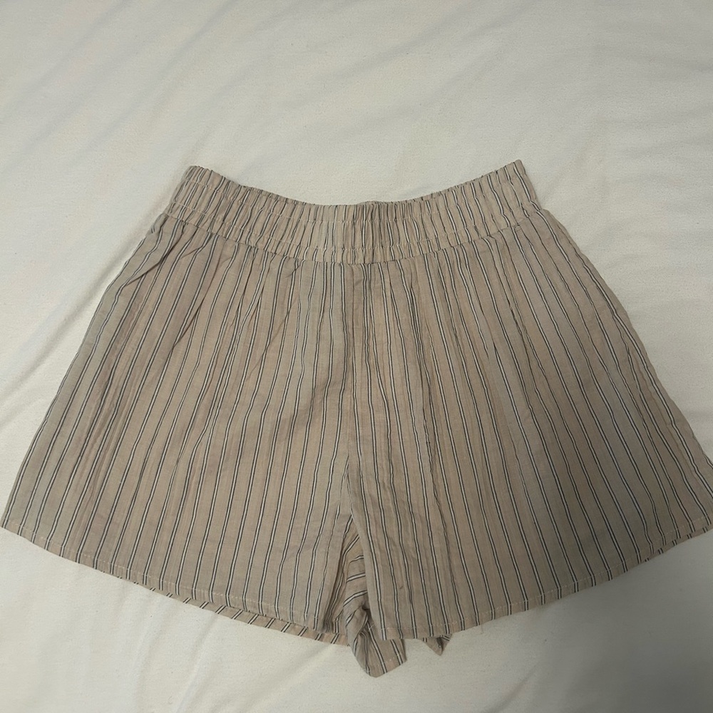 Forever 21 Beige and Black Striped Trousers